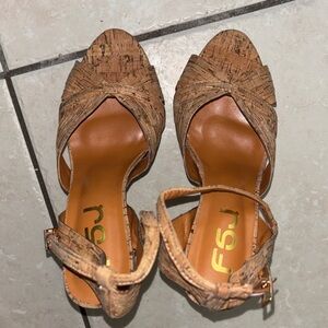 F5J Women's Cork Textured Sandals